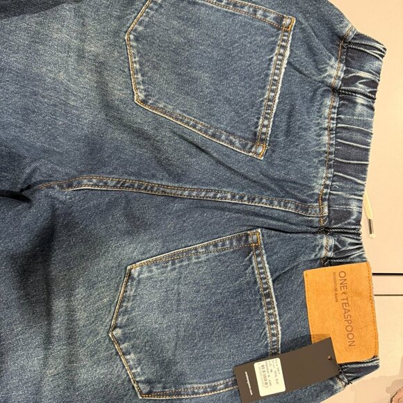 NWT One Teaspoon Roadhouse Wide Leg Drawstring Denim Jeans Royal Blue Size 4 - Picture 8 of 8